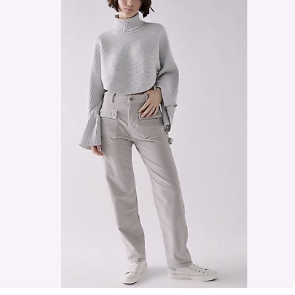 Free People Gray Straight Leg Pants